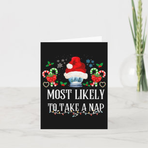 Tarjeta Más Probable Que Tome Una Siesta Familiar Navidad