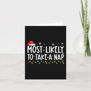 Tarjeta Más Probable Que Tome Una Siesta Familiar Navidad