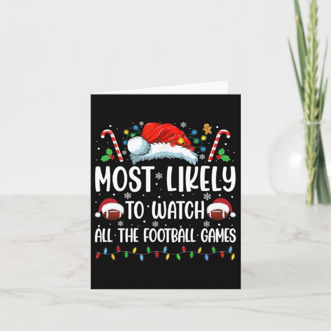 Tarjeta Más Probable Que Vea Todos Los Partidos De Fútbol  (Anverso)