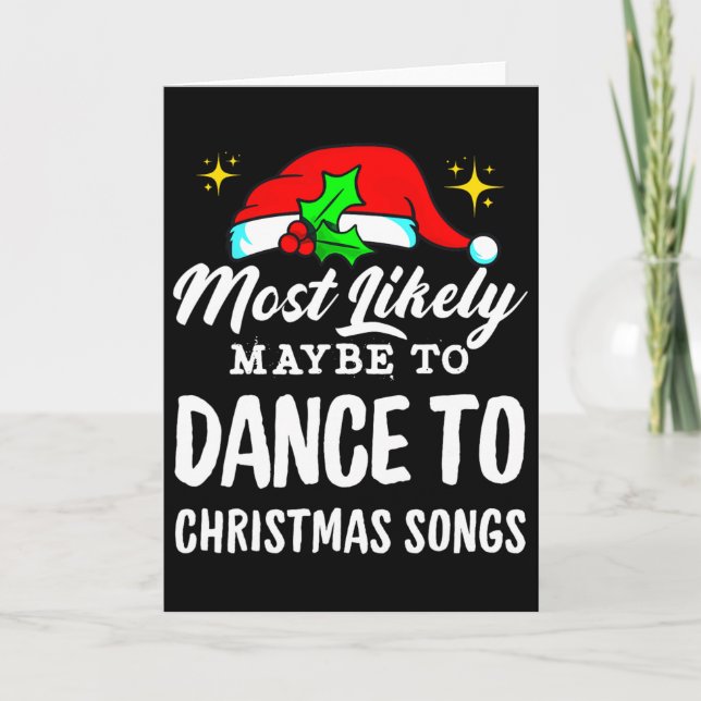 Tarjeta Más Probable Quizás Bailar Canciones De Navidad Fe (Anverso)
