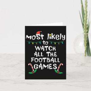 Tarjeta Más Probable Ver Fútbol Navidad Xmas Familia M