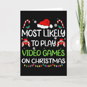 Tarjeta Más Probable Videojuegos Navidad Familia Jugador