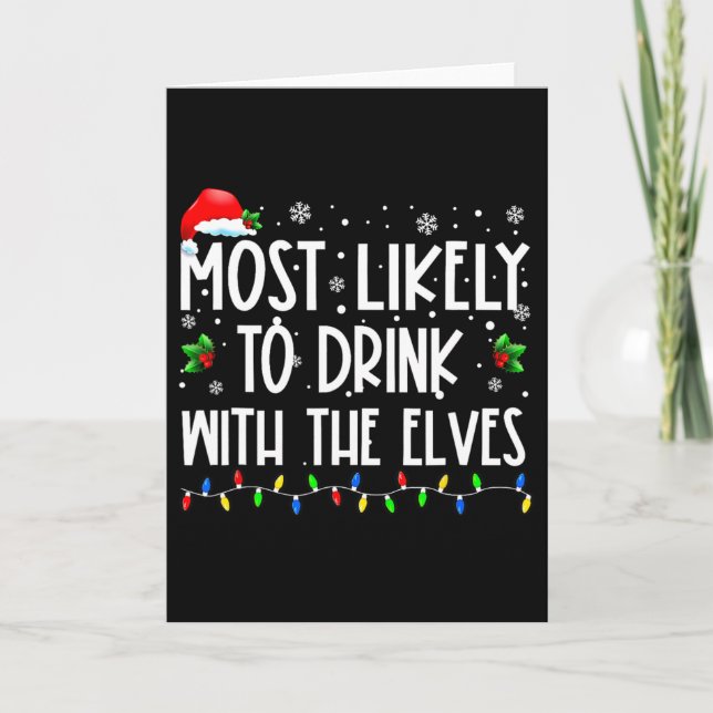 Tarjeta Más Propenso a Beber Con Los Elfos Bebida Elfa C (Anverso)