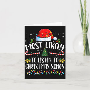 Tarjeta Más Propenso a Escuchar Canciones Navideñas Famili