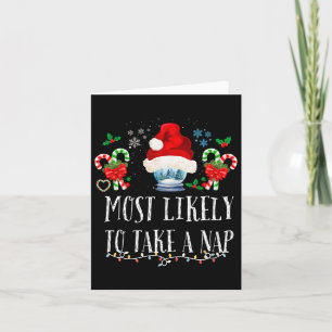 Tarjeta Más Propenso A Tomar Una Siesta Familiar Navidad C