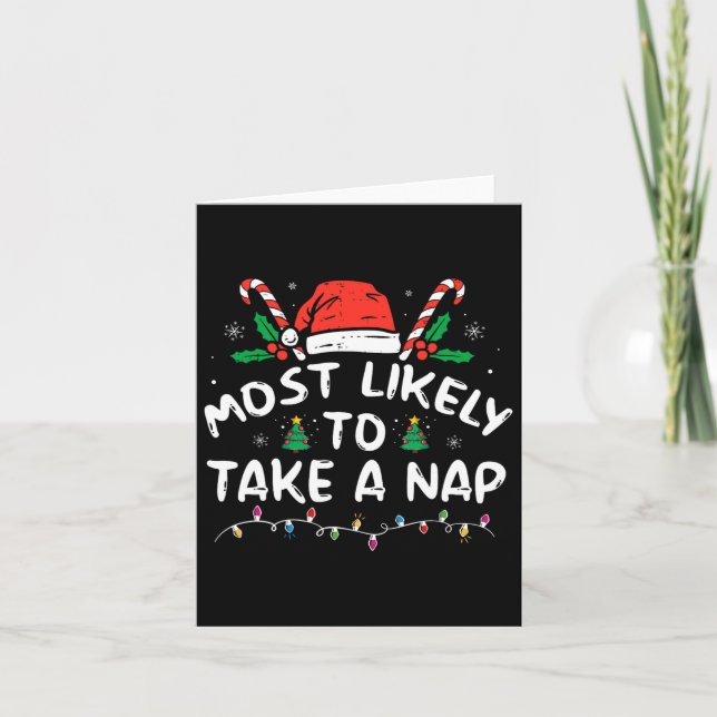 Tarjeta Más Propenso A Tomar Una Siesta Familiar Navidad C (Anverso)