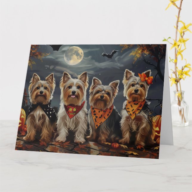 Tarjeta Más Terrier Halloween Spooky (flor amarilla)