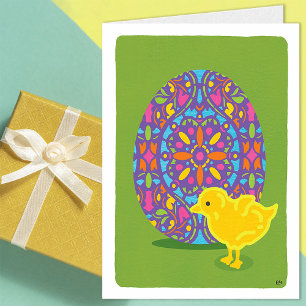 Tarjeta Masa de primavera y Huevo en blanco