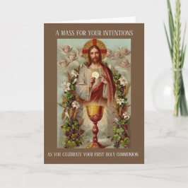 Tarjeta Masas católicas tradicionales con el corazón sagra