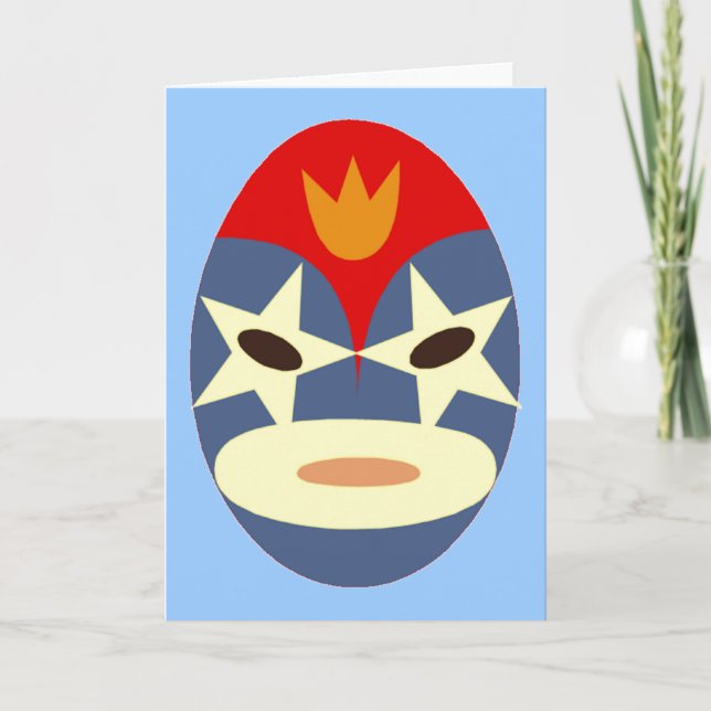Tarjeta Máscara azul de Lucha Libre (Anverso)