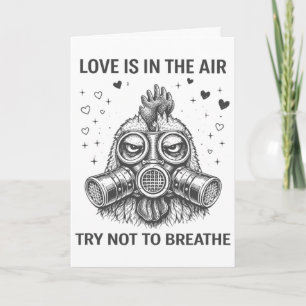 Tarjeta Máscara de gas para el día de San Valentín con amo