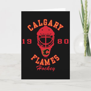 Tarjeta Máscara de Hockey Calgary Flames Blanca Licencia O