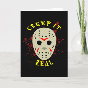 Tarjeta Máscara de Hockey Creep It Real Halloween Horror