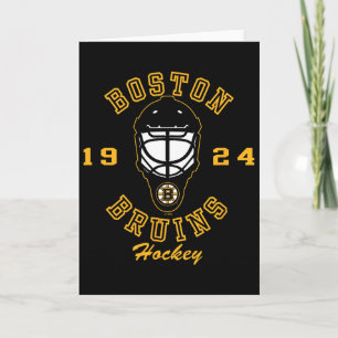 Tarjeta Máscara de hockey de Boston Bruins negra con licen
