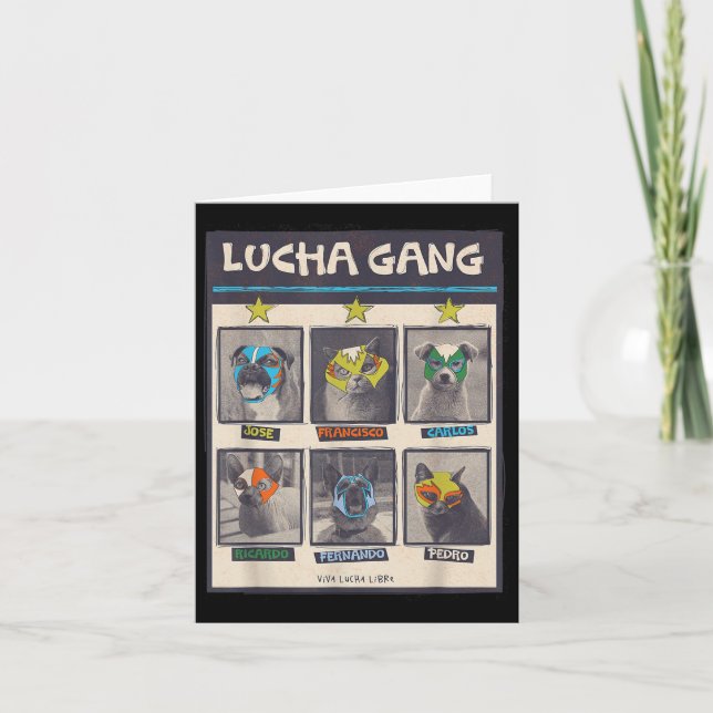 Tarjeta Máscara de lucha libre de cachorro de México Lucha (Anverso)