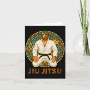 Tarjeta Máscara de Lucha Libre de Jiu Jitsu de estilo vint