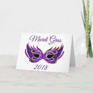 Tarjeta Máscara de Mardi Gras 2018