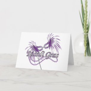 Tarjeta Máscara de purple mardi gras