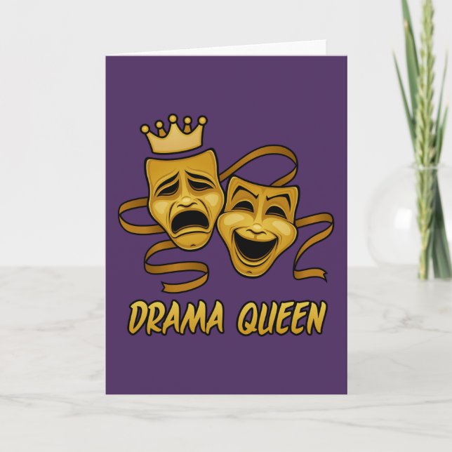 Tarjeta Máscara De Teatro De Oro De Drama Queen Y Tragedia (Anverso)