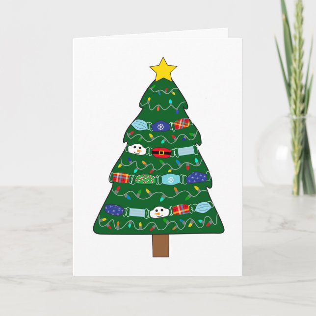 Tarjeta Máscara divertida de cuarentena de Navidad para en (Anverso)