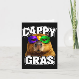 Tarjeta Máscara divertida de mardi gras capybara meme