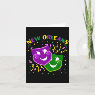 Tarjeta Máscara divertida de Mardi Gras Louisiana Nueva Or
