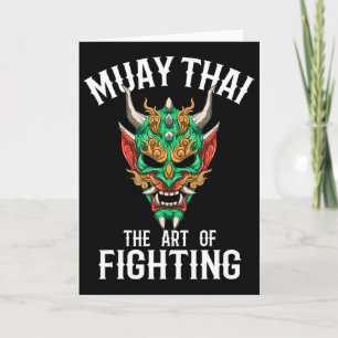 Tarjeta Máscara Oni de Muay Thai - Gi de Boxeo Tailandés y