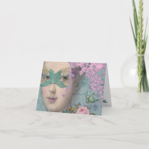 Tarjeta Mascarada de Mardi Gras Marie Antoinette