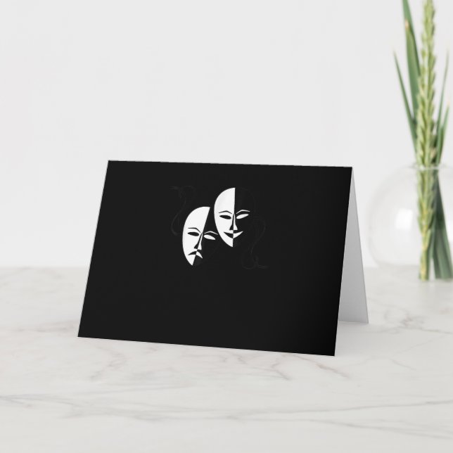 Tarjeta Máscaras de Comedia Tragedia Regalo Actor (Anverso)