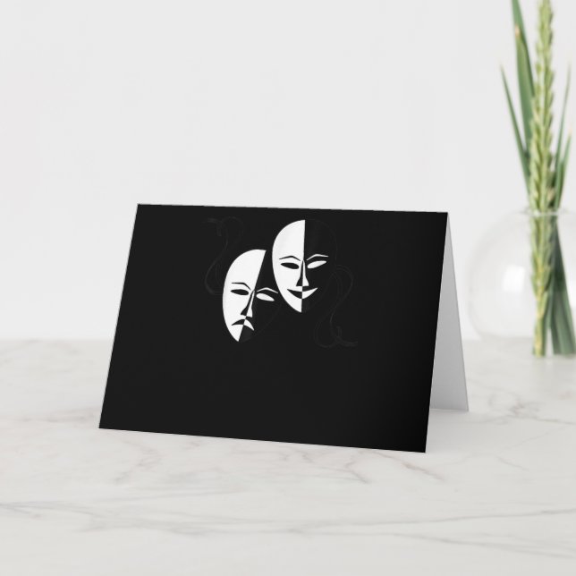 Tarjeta Máscaras de Comedia Tragedia Regalo Actor (Anverso)
