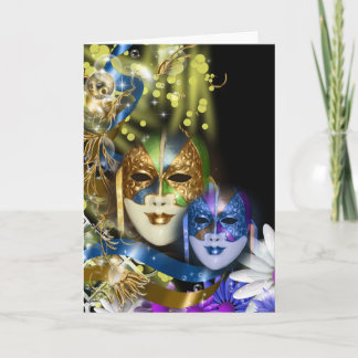 Tarjeta Máscaras venecianas del quinceanera de la