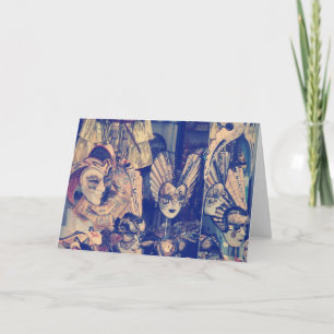 Tarjeta Mascarillas de carnaval venecianas antiguas