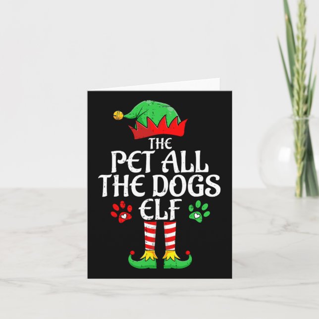 Tarjeta Mascota All The Dogs Elf Xmas Matching Navidades F (Anverso)