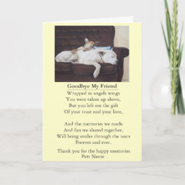 Tarjeta mascota amigo poema de simpatía personalizable ori