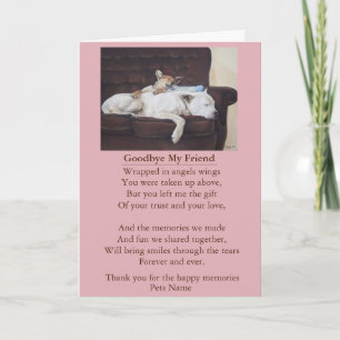 Tarjeta mascota amigo poema de simpatía personalizable ori