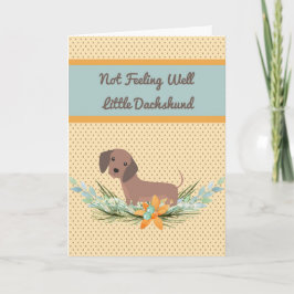 Tarjeta Mascota Dachshund Se Bien Con Los Puntos Y Flores 