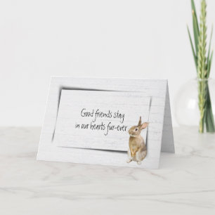 Tarjeta Mascota de conejo pierde simpatía por la madera