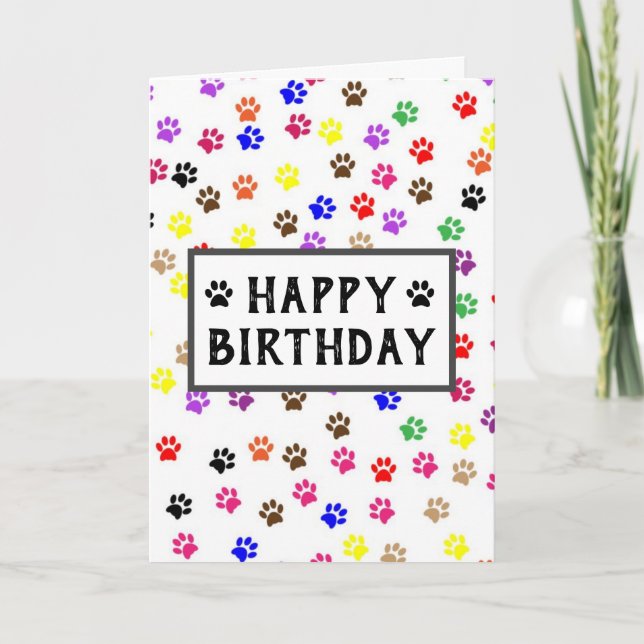 Tarjeta Mascota de cumpleaños papá pinturas (Anverso)
