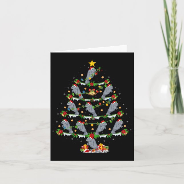 Tarjeta Mascota de navidad animal alumbró a Navidades de S (Anverso)