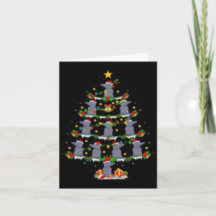 Tarjeta Mascota de Navidad Animal Xmas enciende árbol de N
