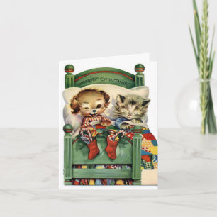 Tarjeta Mascota de Navidad de época