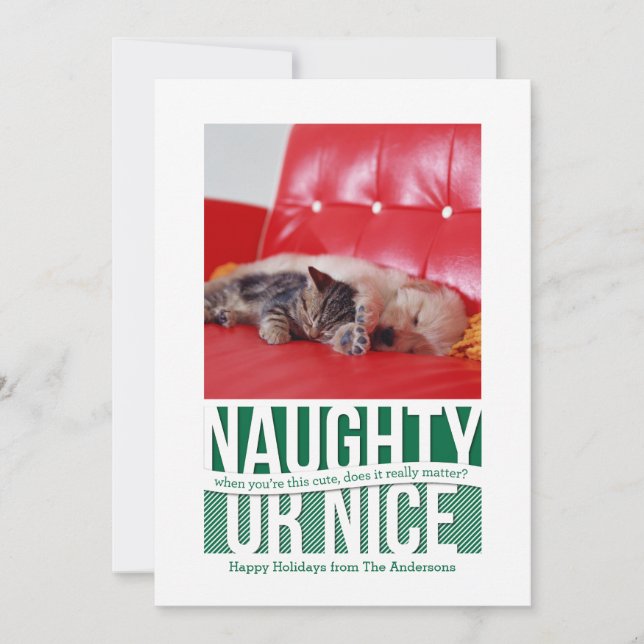 Tarjeta Mascota de Navidades traviesos o divertido (Anverso)