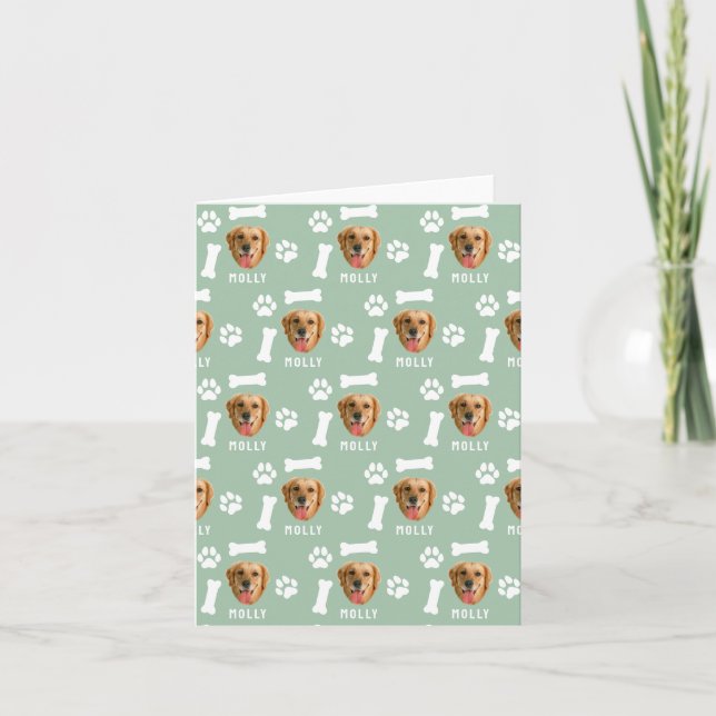 Tarjeta Mascota de perro personalizado Foto y nombre Sage  (Anverso)
