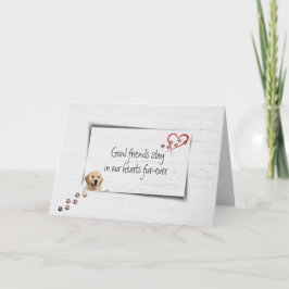 Tarjeta Mascota de perro pierde simpatía por la madera