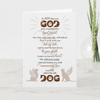 Tarjeta Mascota de perro simpatiza con el regalo de Dios d