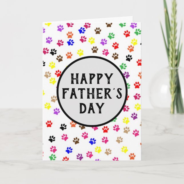 Tarjeta Mascota del Día del Padre Pintura impresiones (Anverso)