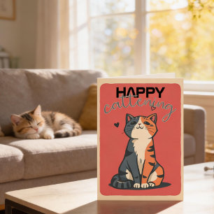 Tarjeta Mascota divertida   Feliz día de gatito Nuevo Gato