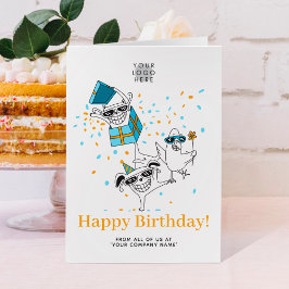 Tarjeta Mascota divertido con el logo Animals Cute el cump