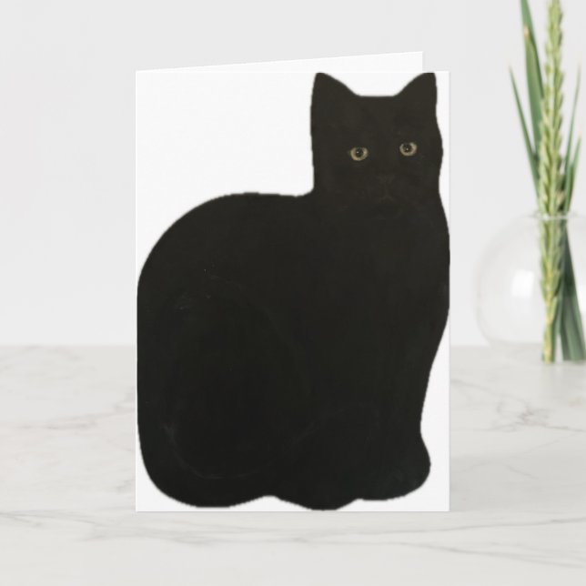 Tarjeta Mascota familiar de Black Noir Cat Kitten Maureen  (Anverso)