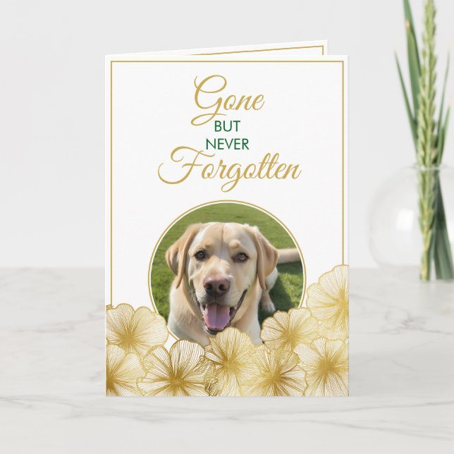 Tarjeta Mascota floral de oro moderno pérdida de la simpat (Anverso)